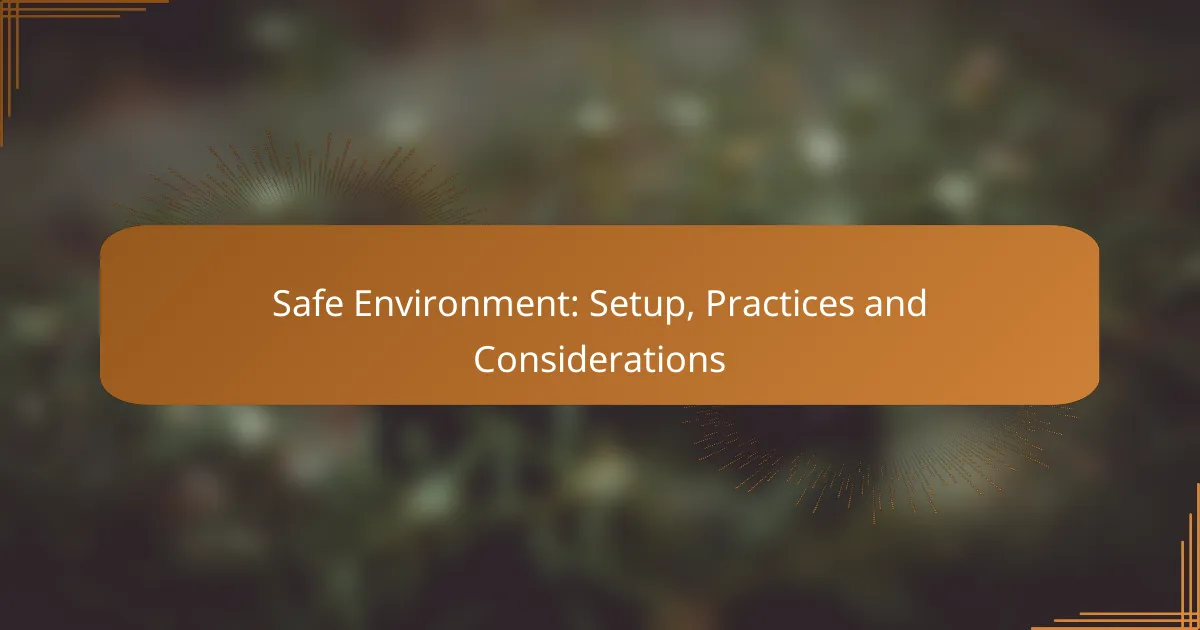 Safe Environment: Setup, Practices and Considerations