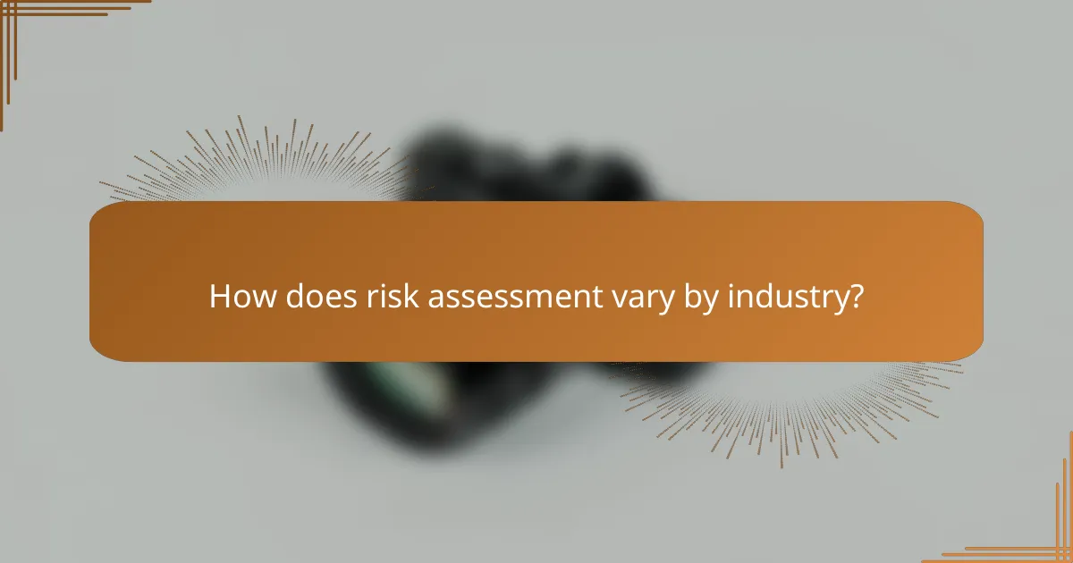 How does risk assessment vary by industry?