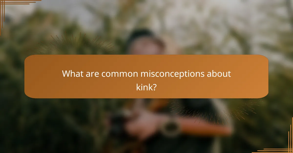 What are common misconceptions about kink?