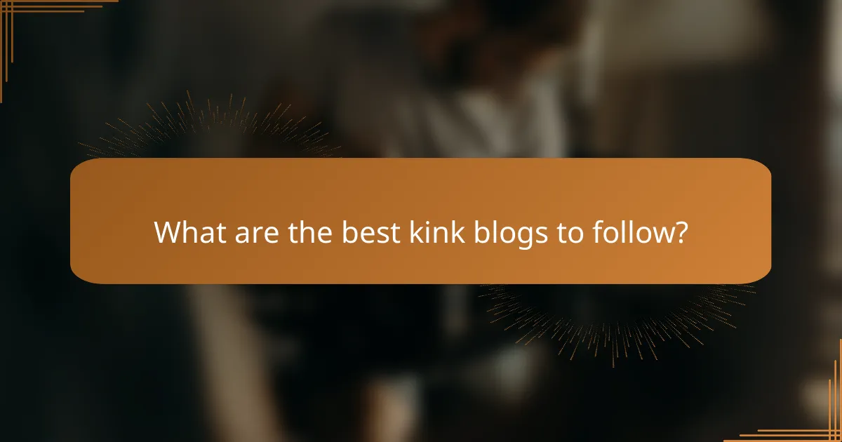 What are the best kink blogs to follow?