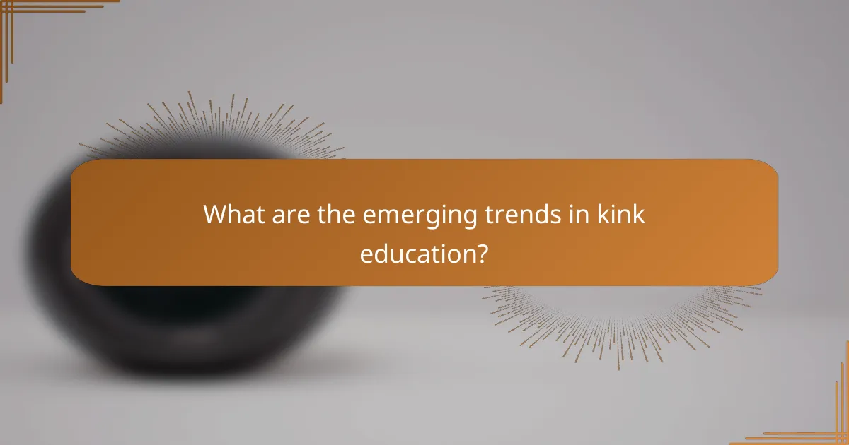 What are the emerging trends in kink education?