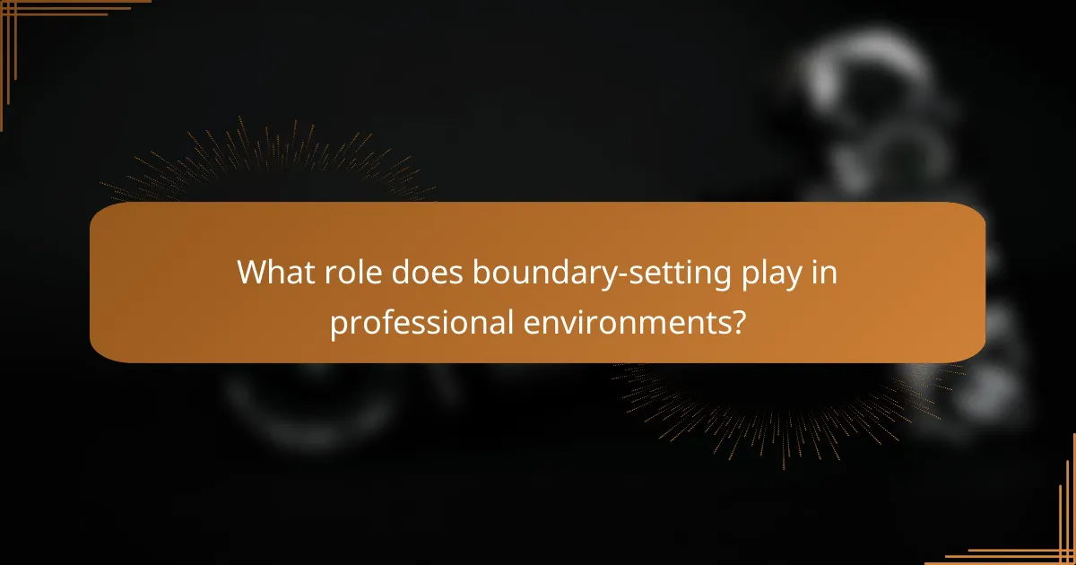What role does boundary-setting play in professional environments?